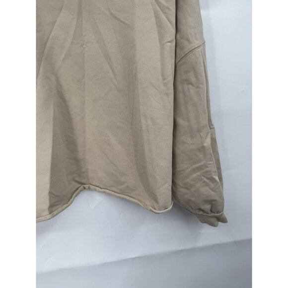 Lululemon La Boxy Crew Neck Top Women 10 Beige Raw Rolled Hem Athleisure Casual - Picture 6 of 7